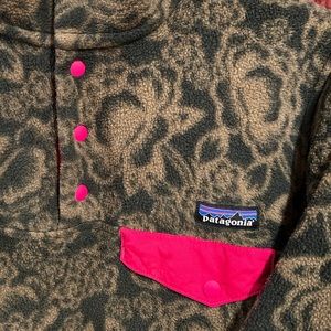Patagonia Synchilla Green Floral Pink Fleece